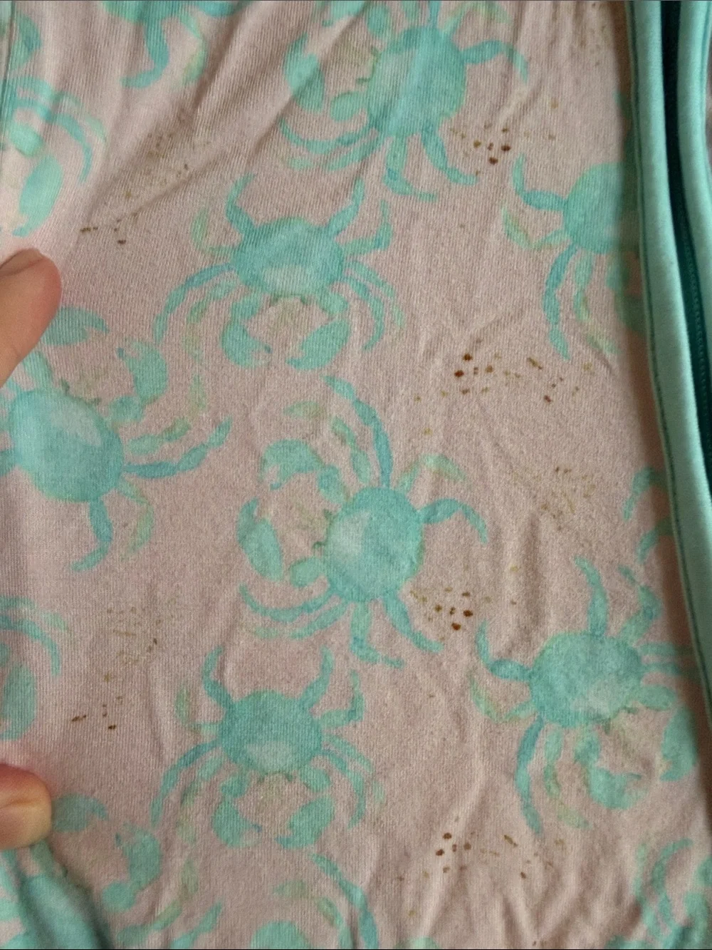 Infant One-Piece Zipper Pajamas in Pink and Mint